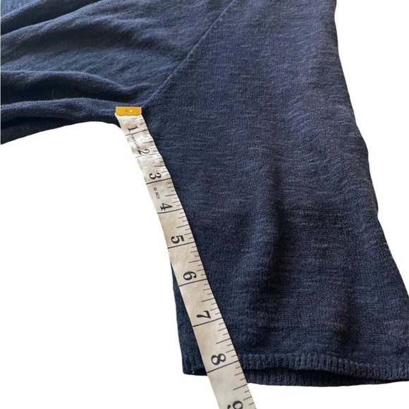 Eileen Fisher short sleeves drape front linen cardigan blue size medium - Picture 8 of 10